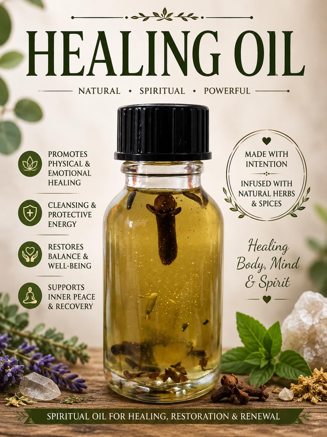 Spiritual Healing Ritual Oil with Botanicals