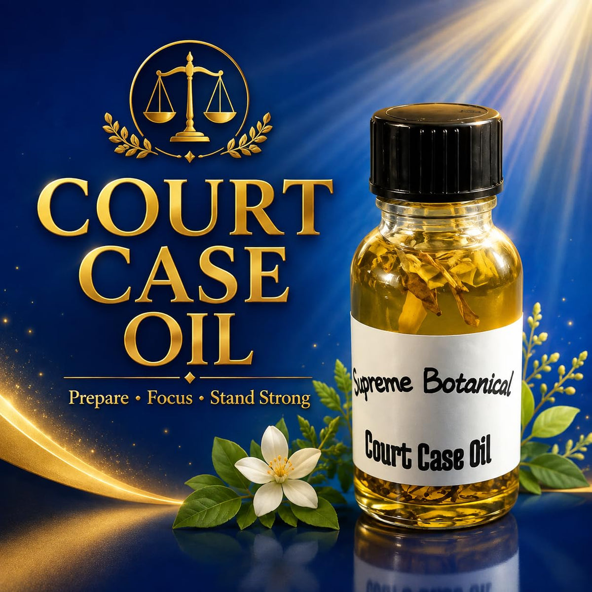 Court Case Oil, Natural Spiritual Oil, Traditional Ritual Formula, Glass Bottle