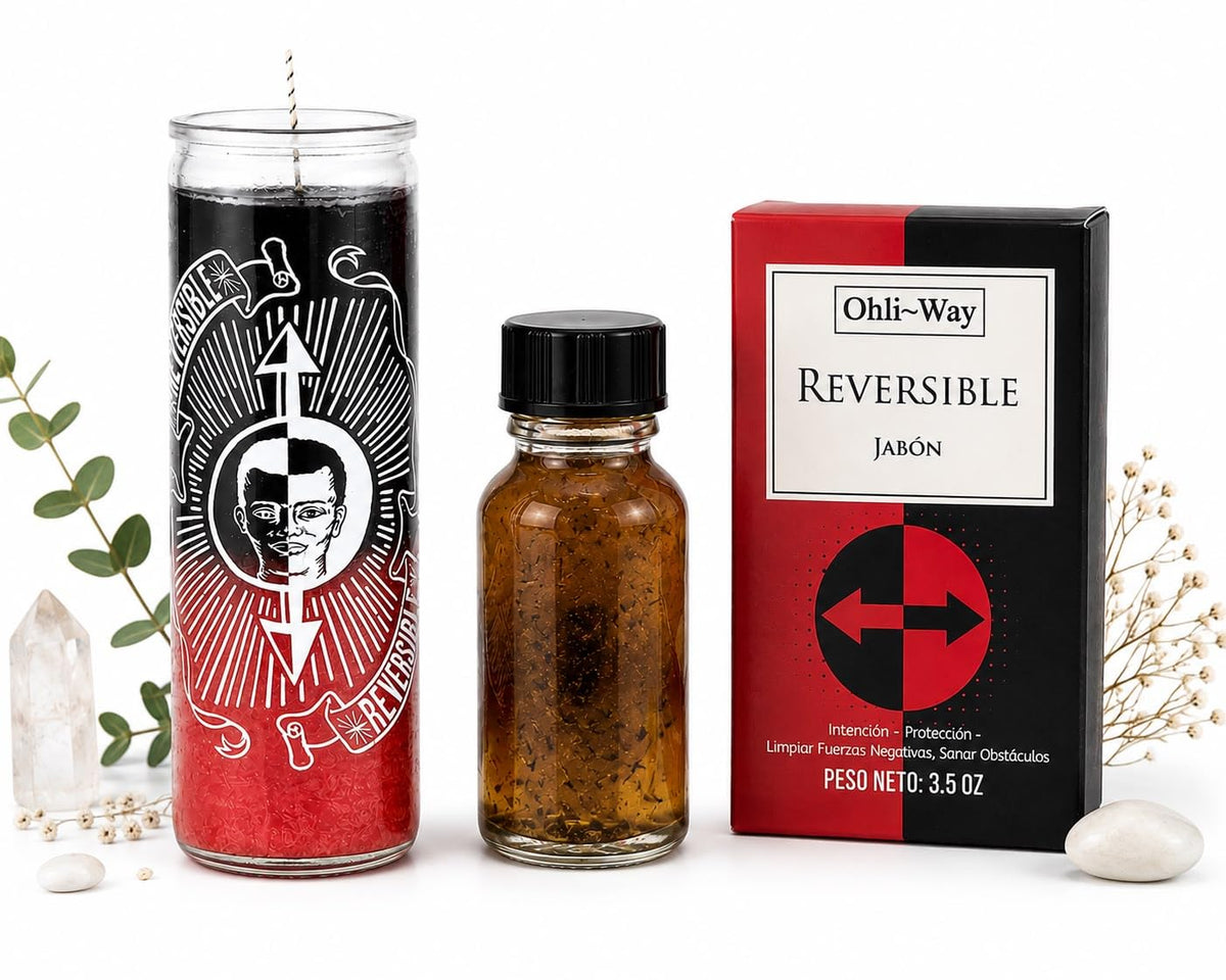 Black & Red Reversible Spell Candle Bundle for Spiritual Rituals