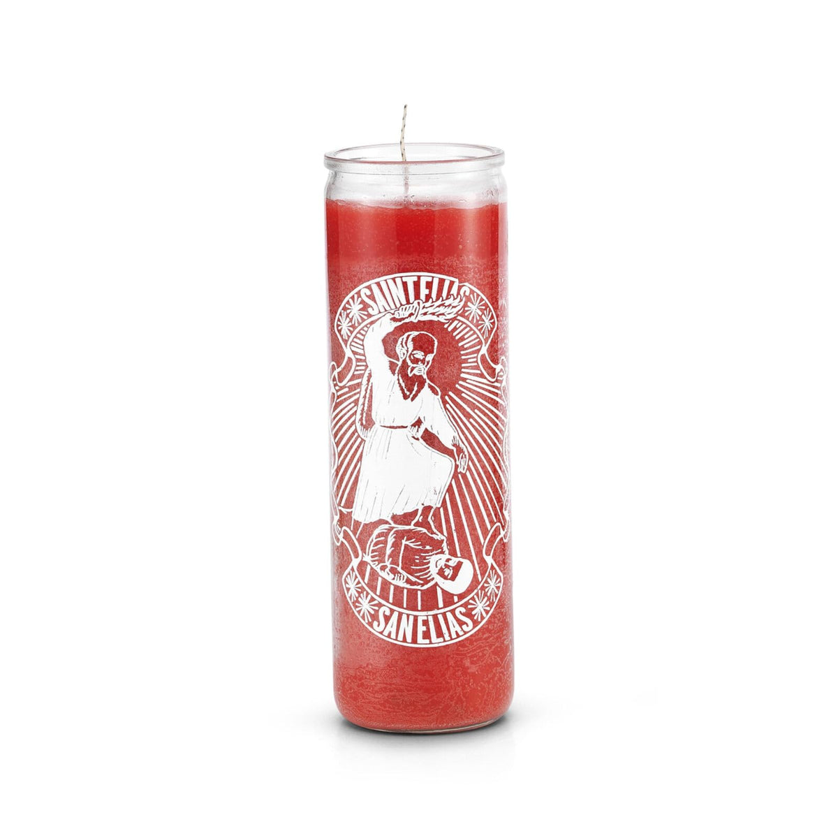 Saint Elias 7-Day Prayer Candle, Red, Glass Jar, San Elias Spiritual Candle for Protection and Divine Guidance