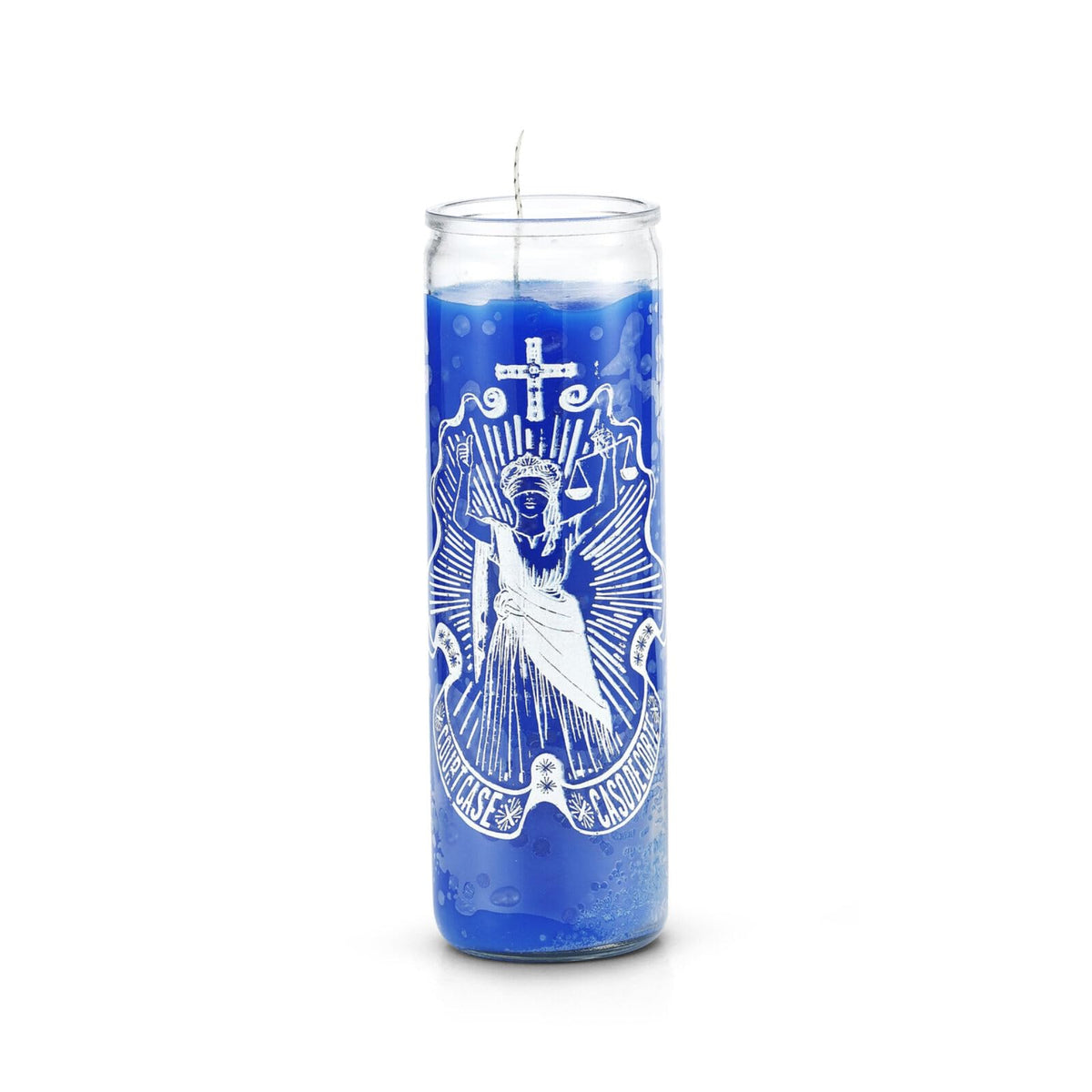 Court Case 7-Day Prayer Candle, Blue, Spiritual Justice and Legal Protection