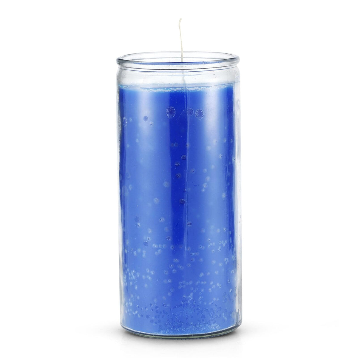 14-Day Plain Blue Glass Candle for Calm and Clarity