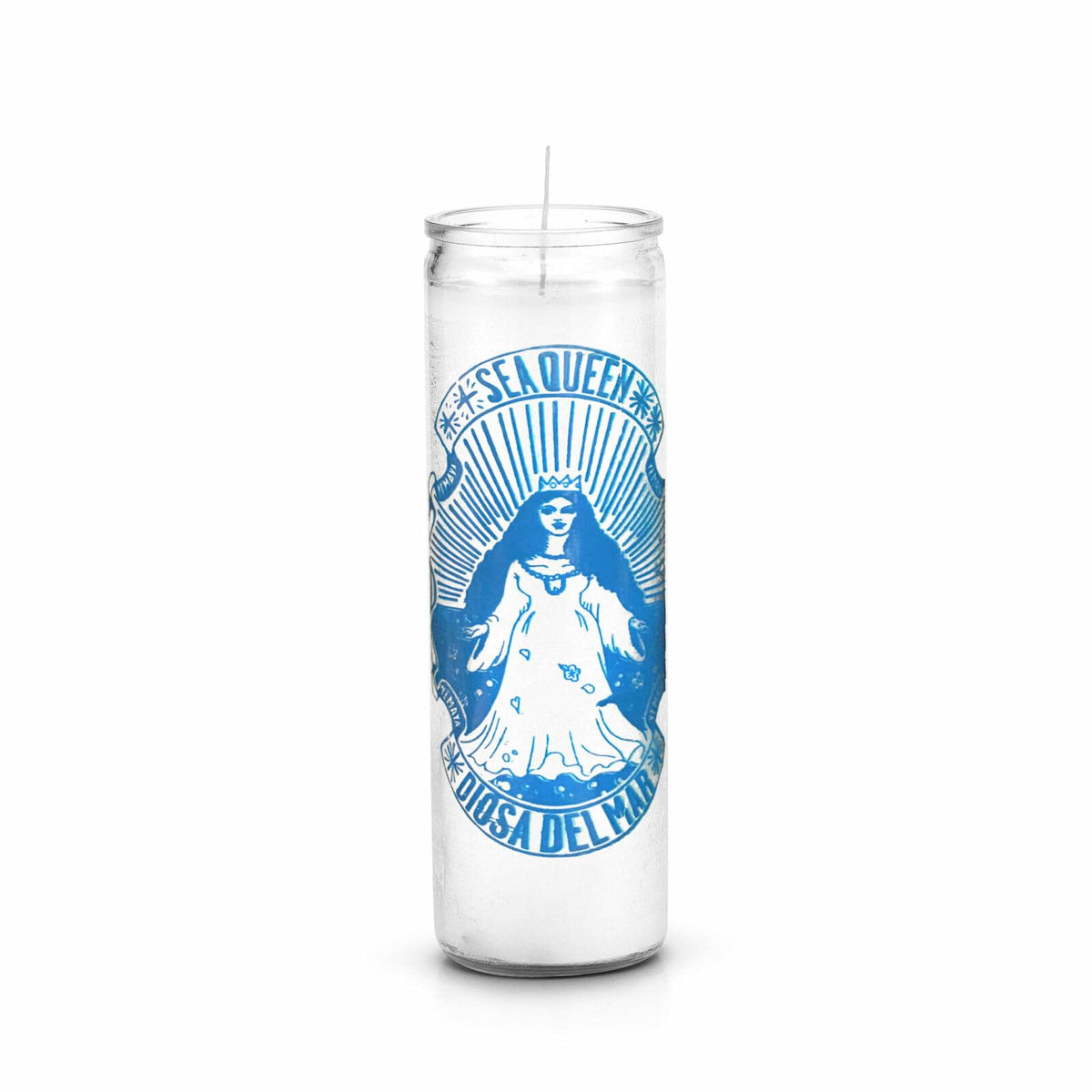 7-Day Yemaya Sea Queen Candle, Spiritual Prayer Candle for Healing, Protection and Emotional Balance