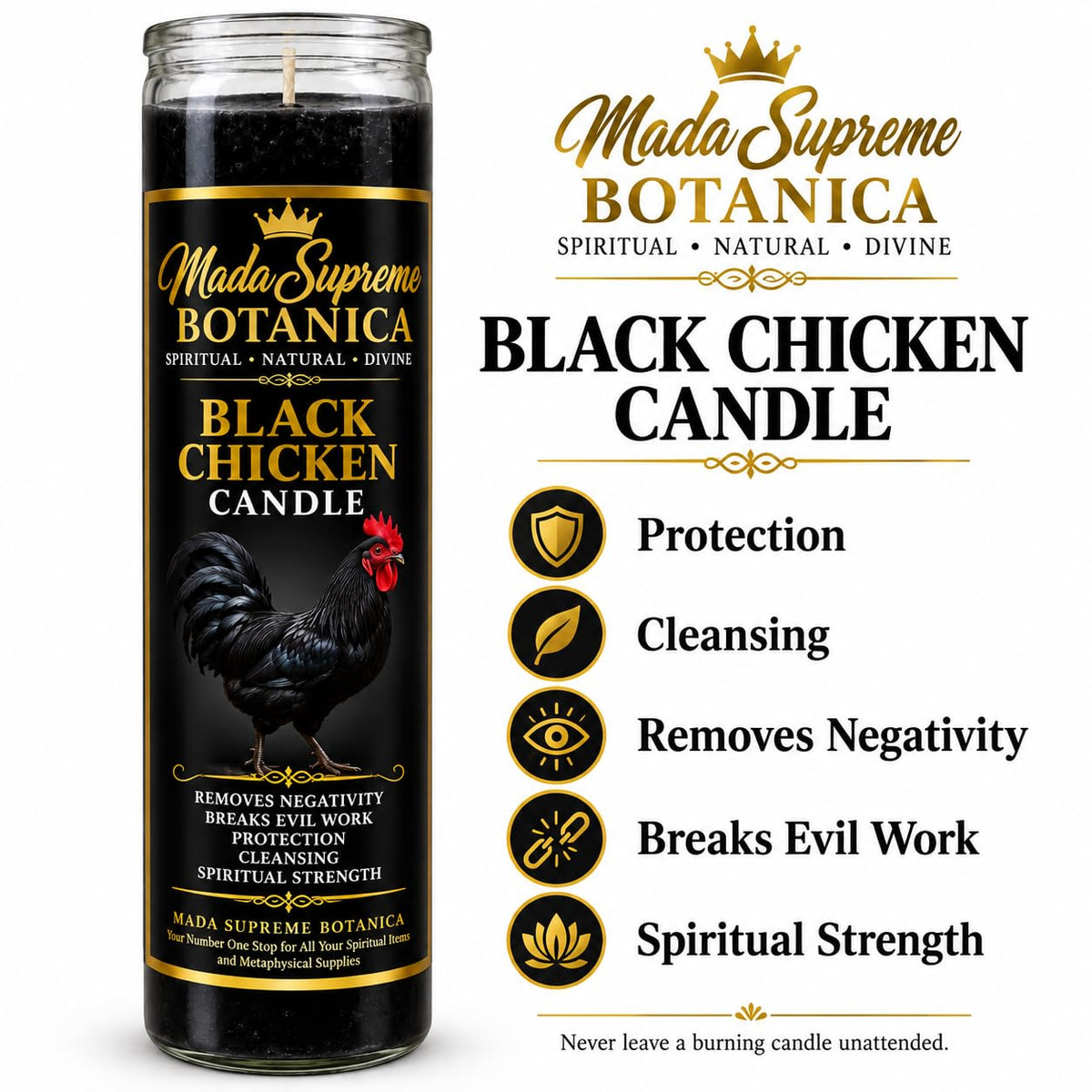 Black Chicken 7 Day Spiritual Candle Protection Cleansing Ritual Candle