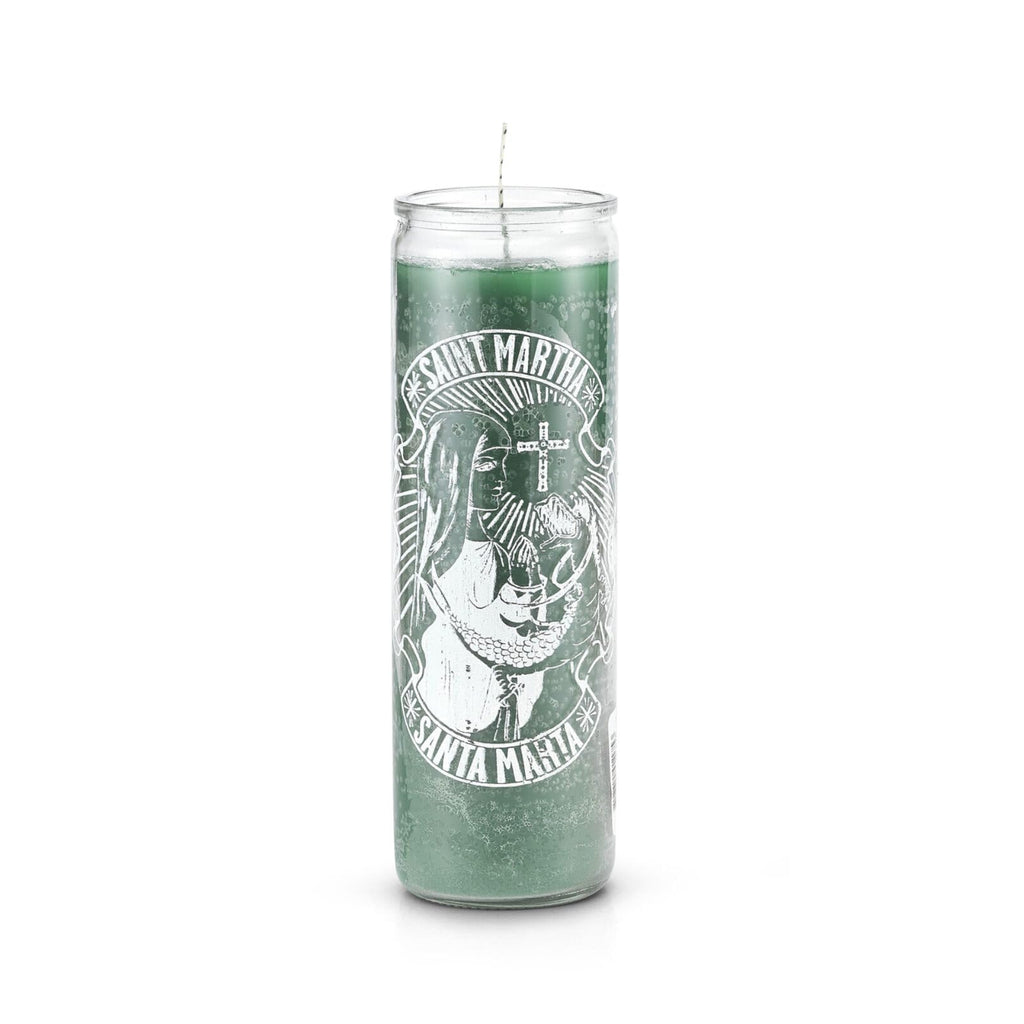 Saint Martha 7-Day Prayer Candle, Green, Glass Jar, Santa Marta Devotional
