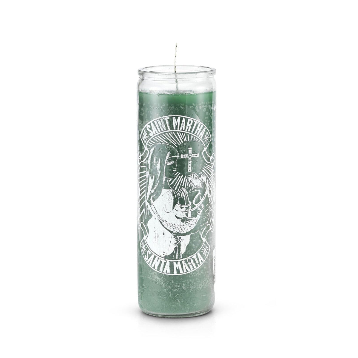 Saint Martha 7-Day Prayer Candle, Green, Glass Jar, Santa Marta Devotional