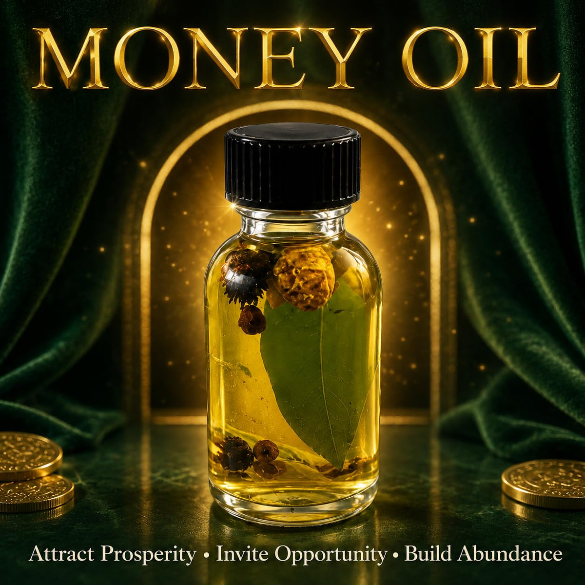(Money Drawing Spiritual Oil – Prosperity, Abundance & Success Ritual Oil – Mada Supreme Botanica, 1oz(Unscented)