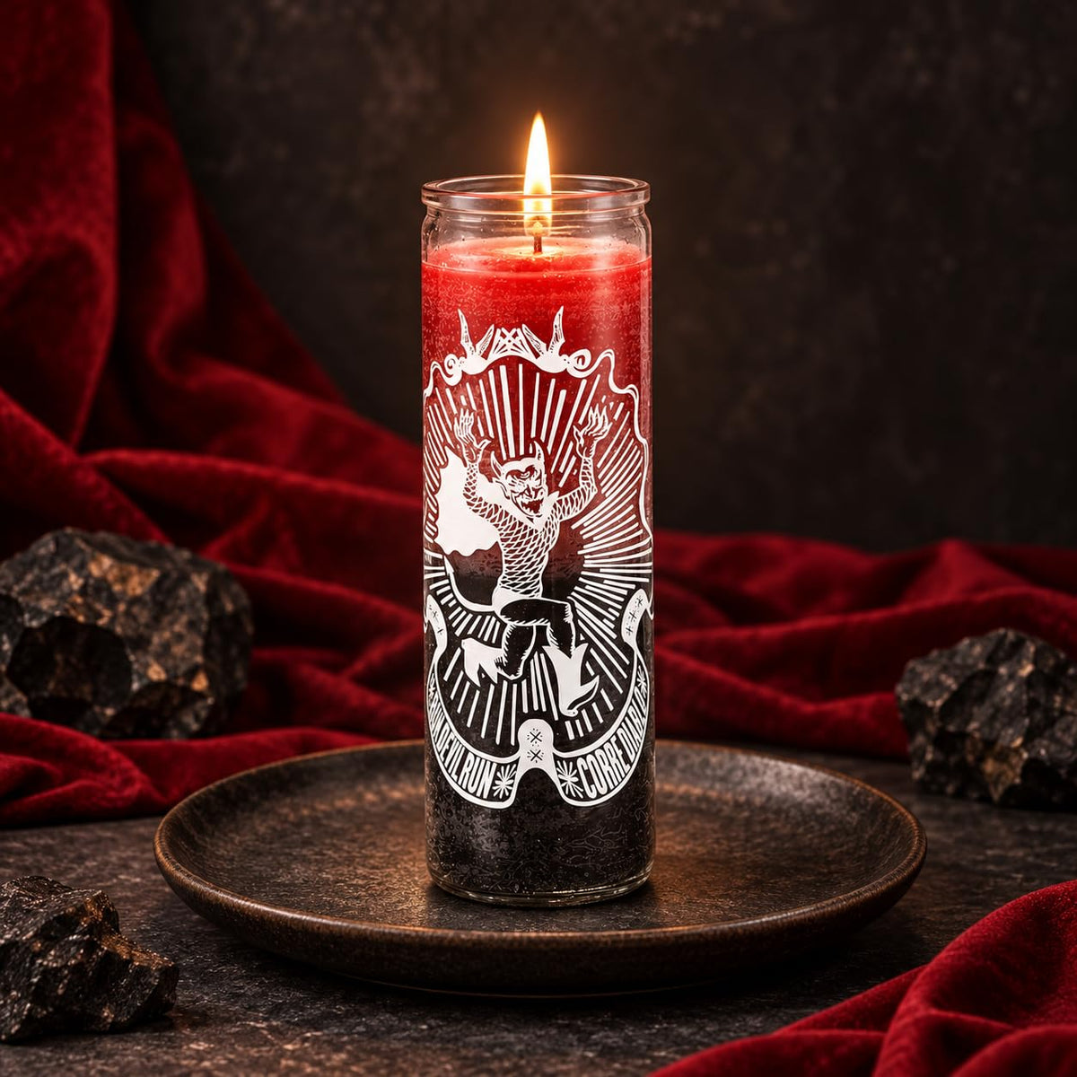 7-Day Run Devil Run Candle, Red and Black