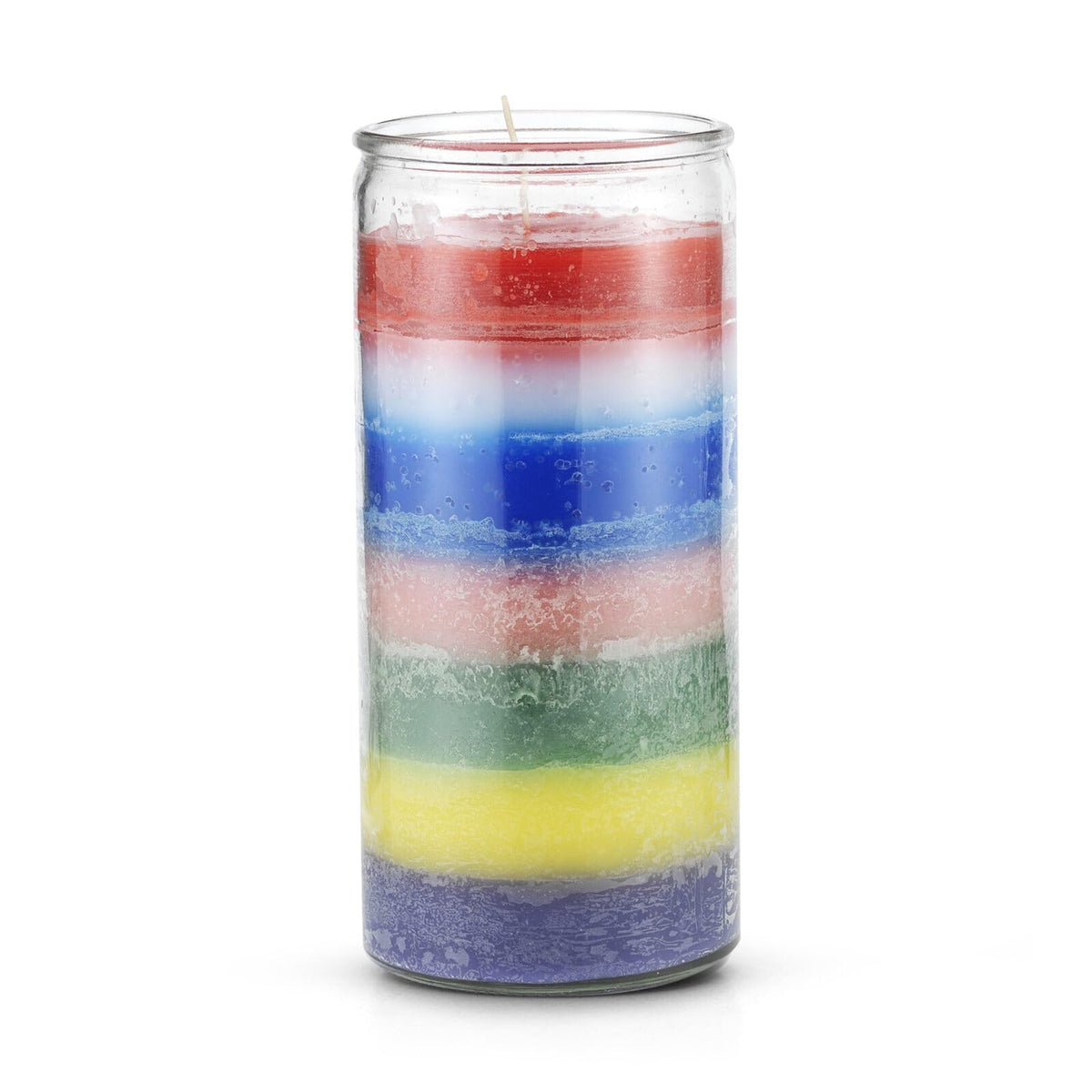 7-Color Layered Glass Candle for Chakra Alignment, 14-Day