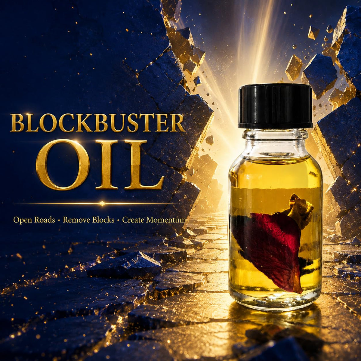 Blockbuster Spiritual Oil – Road Opening, Success & Obstacle Removal Ritual Oil – Mada Supreme Botanica (1oz, Unscented)