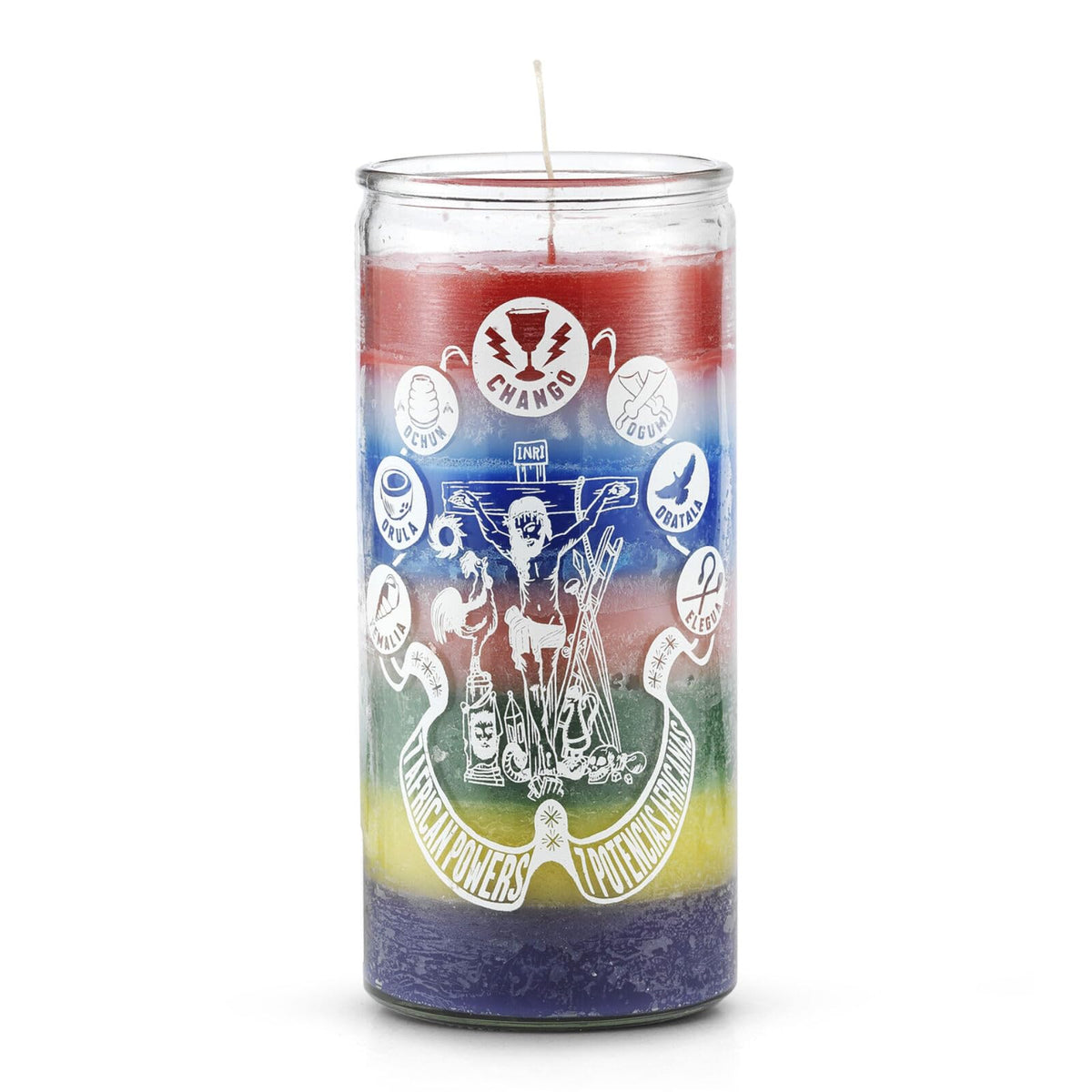 7 African Powers 14-Day Prayer Candle, Multicolor