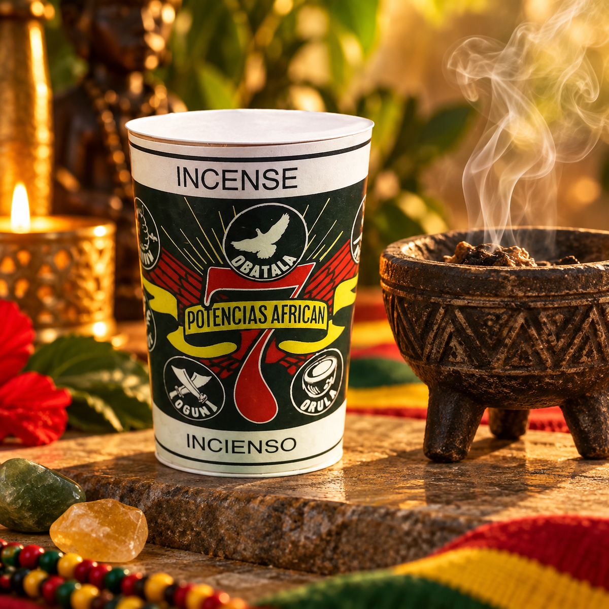 7 Powders Incense, African Powers Spiritual Blend, Orisha Devotion Powder Incense