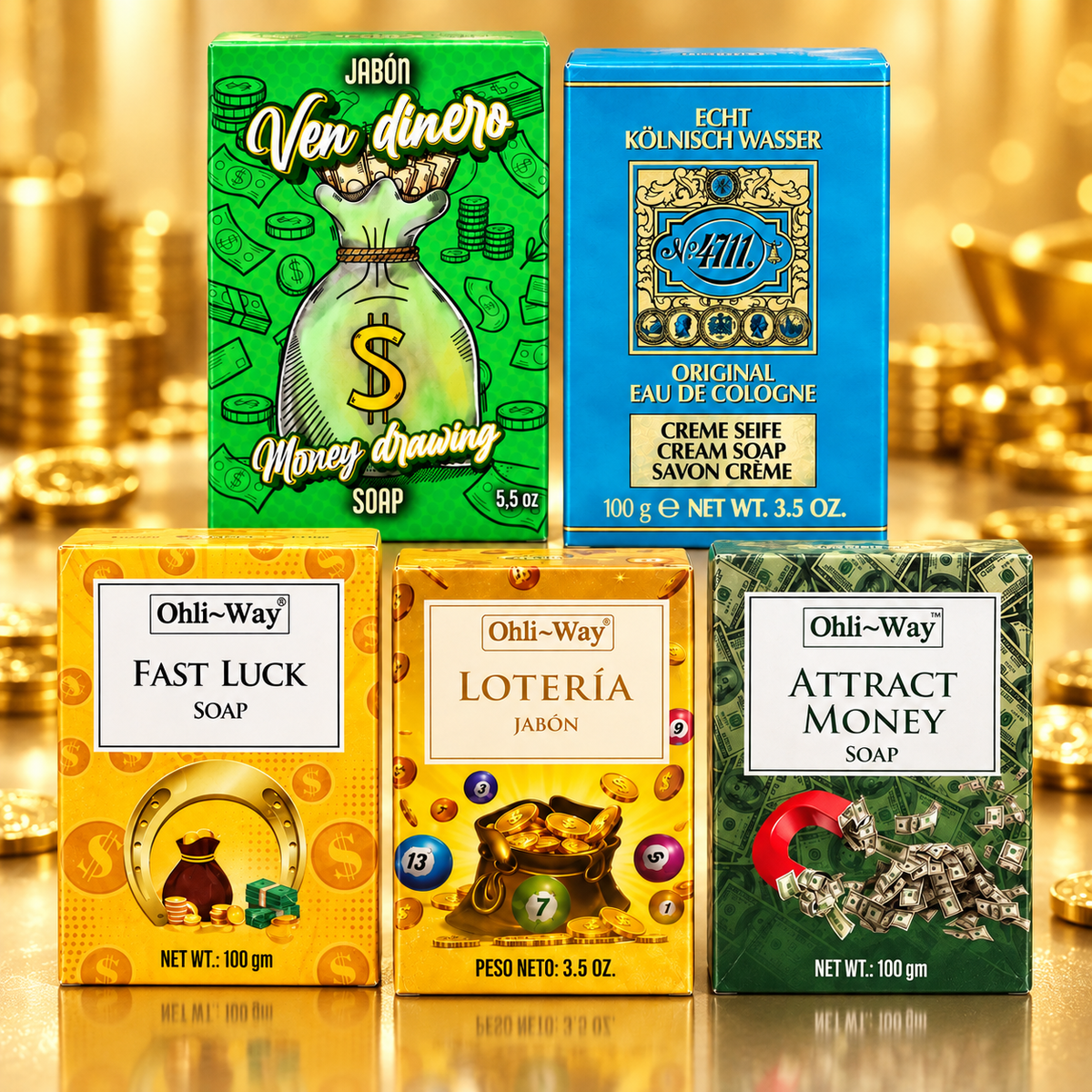 Money Attraction Spiritual Bundle – 5 Soaps