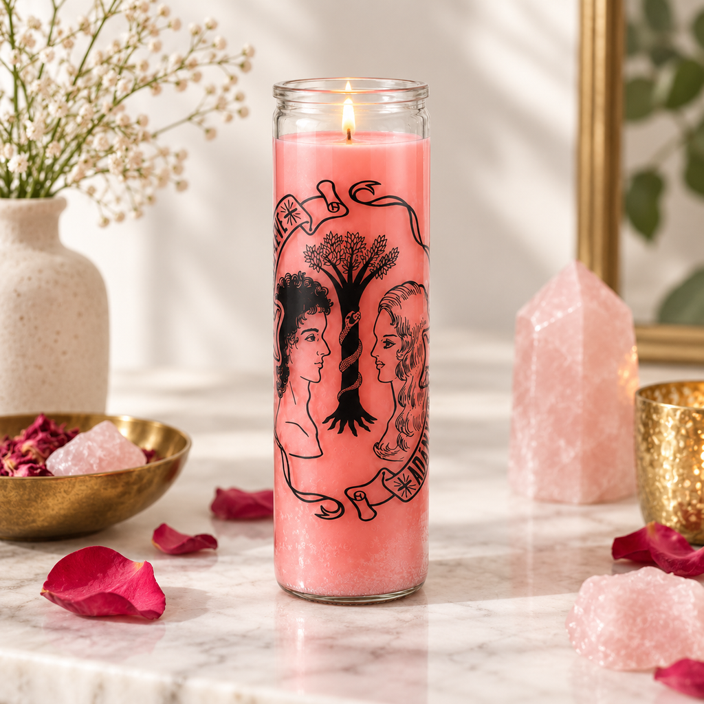Adam & Eve Pink 7-Day Prayer Candle – Love, Attraction & Relationship Spiritual Candle