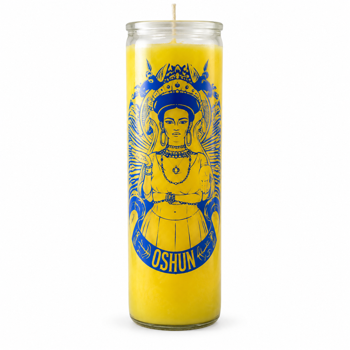 Oshun 7-Day Spiritual Prayer Candle in Glass Jar – Yellow