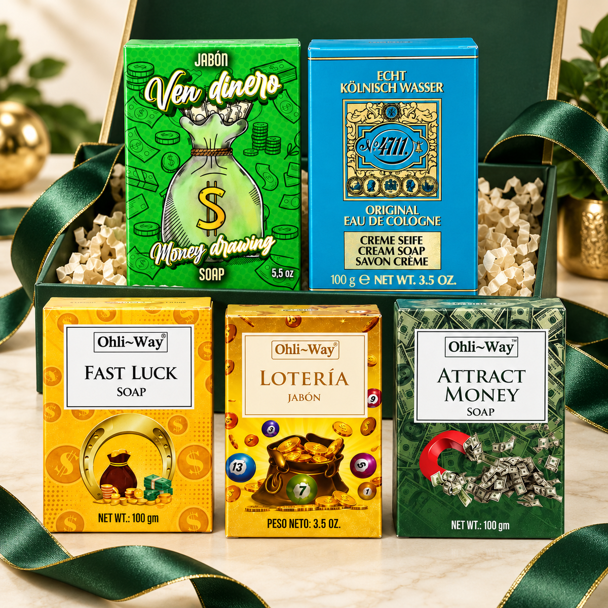 Money Attraction Spiritual Bundle – 5 Soaps